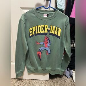 Marvel Spider Man Sweatshirt Pullover All over Print Green